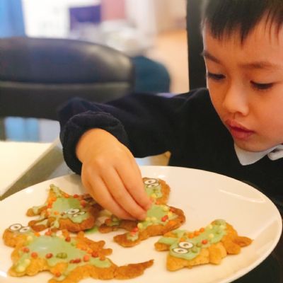 Edward decorating cookies